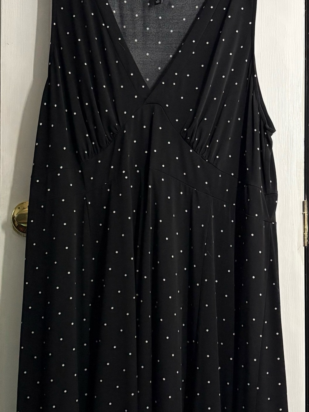 torrid Black Dress with White Polka Dots, V-Neck Midi